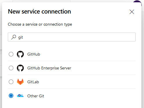 Other Git Service Connection